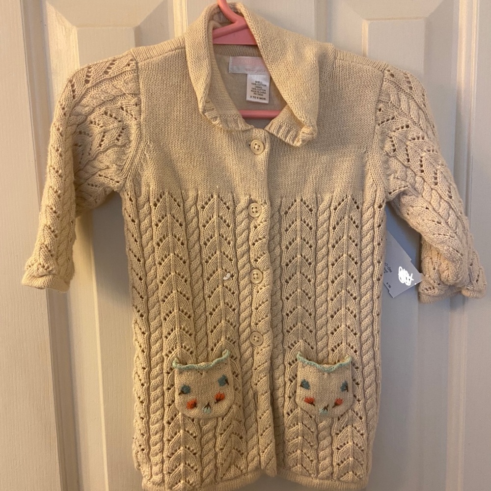3-6M Cable Knit Cardigan with Pocket Detail